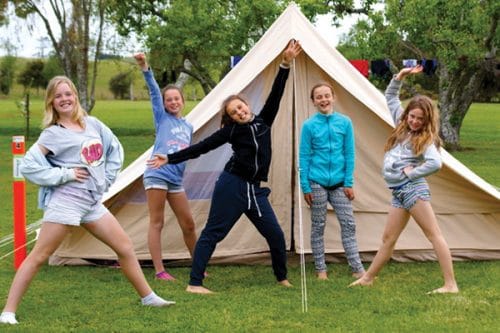 school kids on outdoor camp